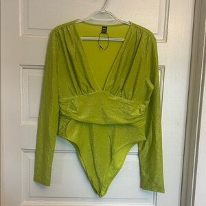 SHEIN Shimmering Lime Green Women’s Bodysuit